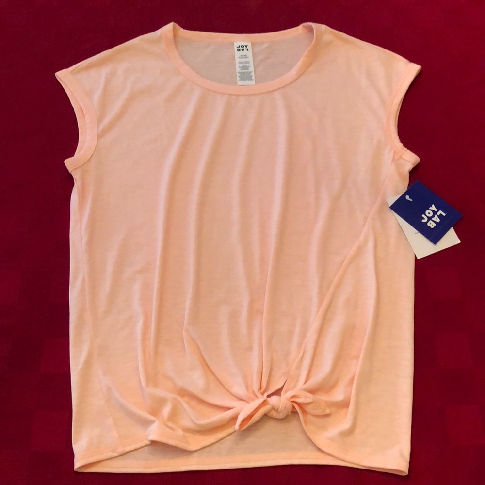 JoyLab Front Knot Sleeveless Top in Peach / Pink Size Small